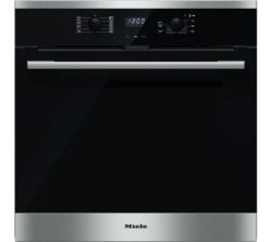 MIELE  H2561BP Electric Single Oven - Black & Steel